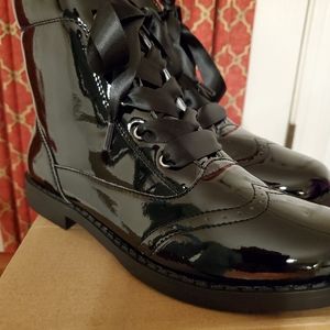 Girls patent leather ankle boots